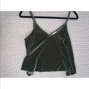 flowy army green top